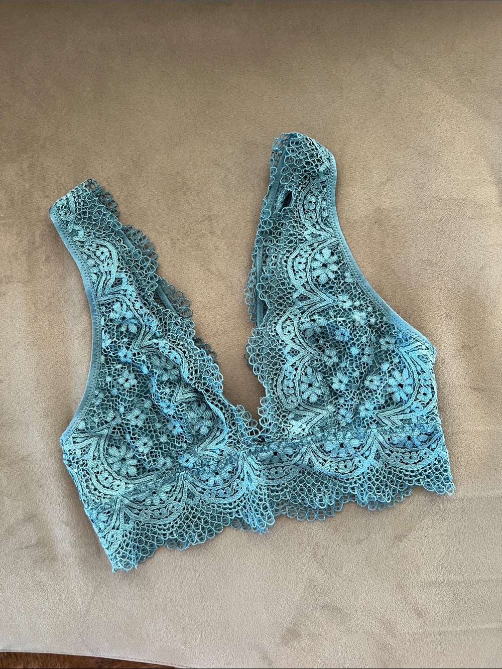 Victoria's Secret Teal Crochet Lace Bralette